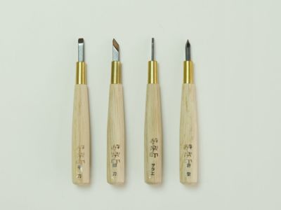 木柄てん刻刀 4本組