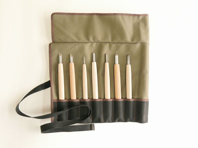 ハイス彫刻刀 7本組セット　キャンバスケース付き