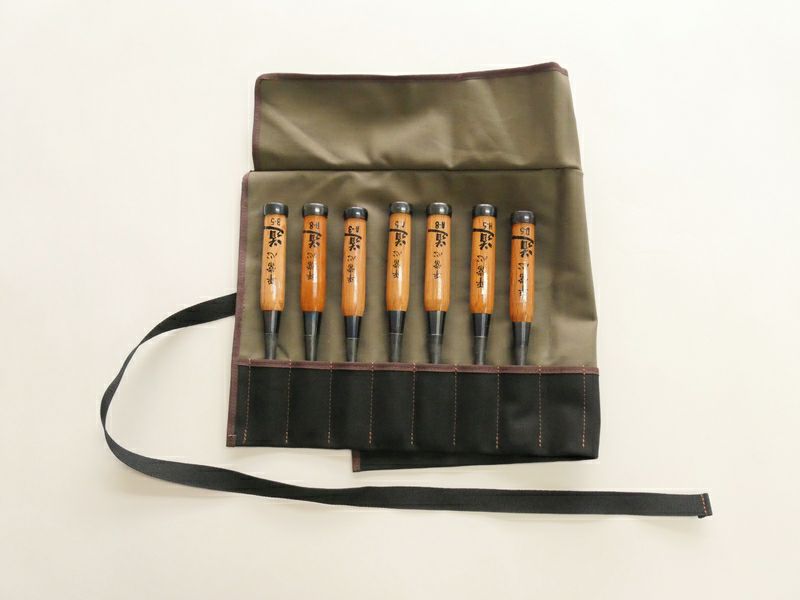 木彫のみ 7本組　キャンバスケース付き